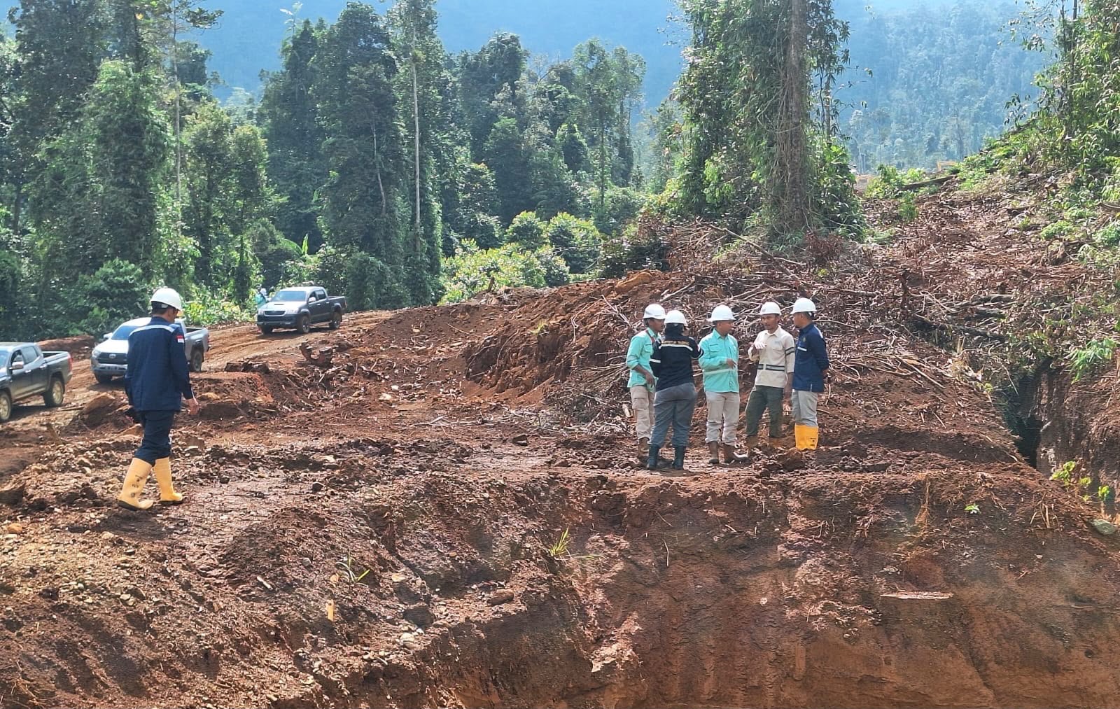 Field team visiting the Indonesian mining project